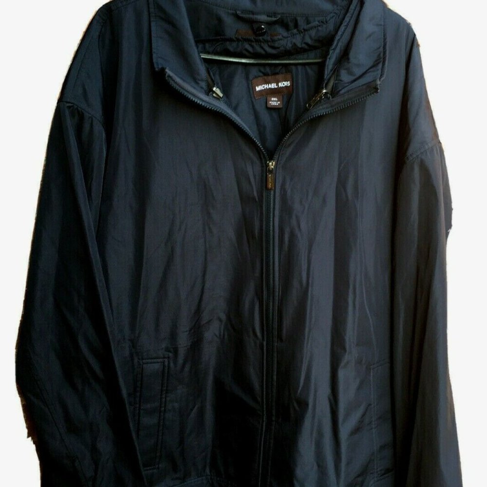 Michael Kors Womens  Navy Mid Weight Zip Jacket 3X